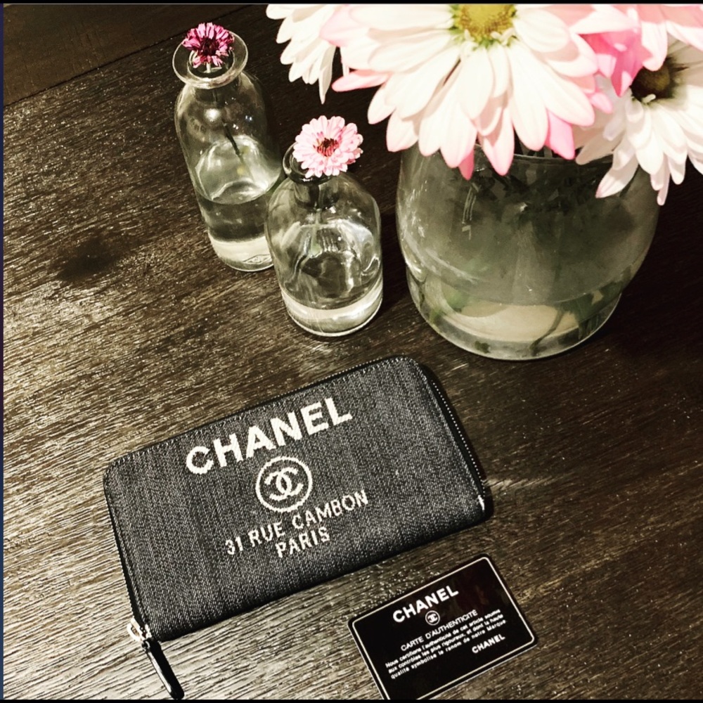Chanel Wallet Deauville Denim Zippy